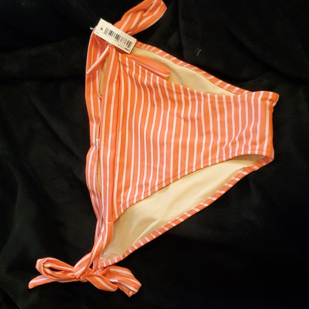New with tag orange and white tie bikini bottoms